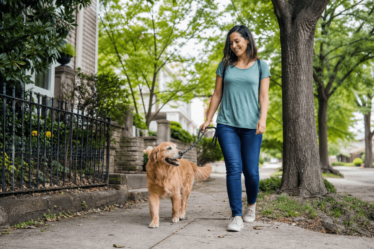 A happy dog receiving attentive care